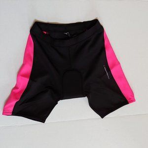 Women's Black and Pink Bike Shorts